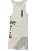 Chrome Hearts Scroll Rib Tank Top White - Supra Sneakers - Image 9