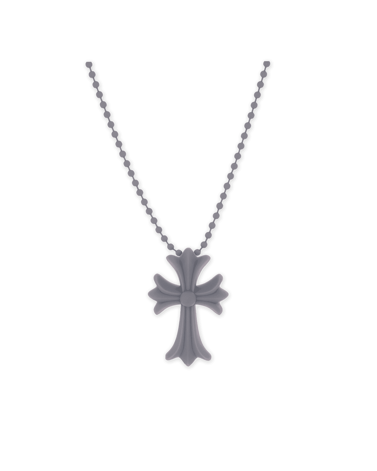 Chrome Hearts Chrome Hearts Silichrome Cross Necklace Grey Chrome Hearts Chrome Hearts Silichrome Cross Necklace Grey