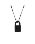 Chrome Hearts Silichrome Padlock Fleurknee Necklace Black