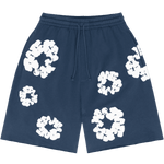 Denim Tears The Cotton Wreath Sweat Shorts Navy Blue - Supra Sneakers - Image 1