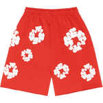 Denim Tears The Cotton Wreath Sweat Shorts Red - Supra Sneakers - Image 2