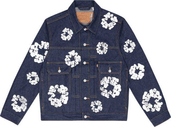 Denim Tears x Levi's Wreath Jean Jacket Raw Selvedge - Supra Sneakers
