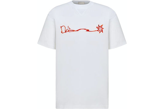 Dior x Cactus Jack Oversized T-shirt White/Red - Sneakersbe Sneakers Sale Online