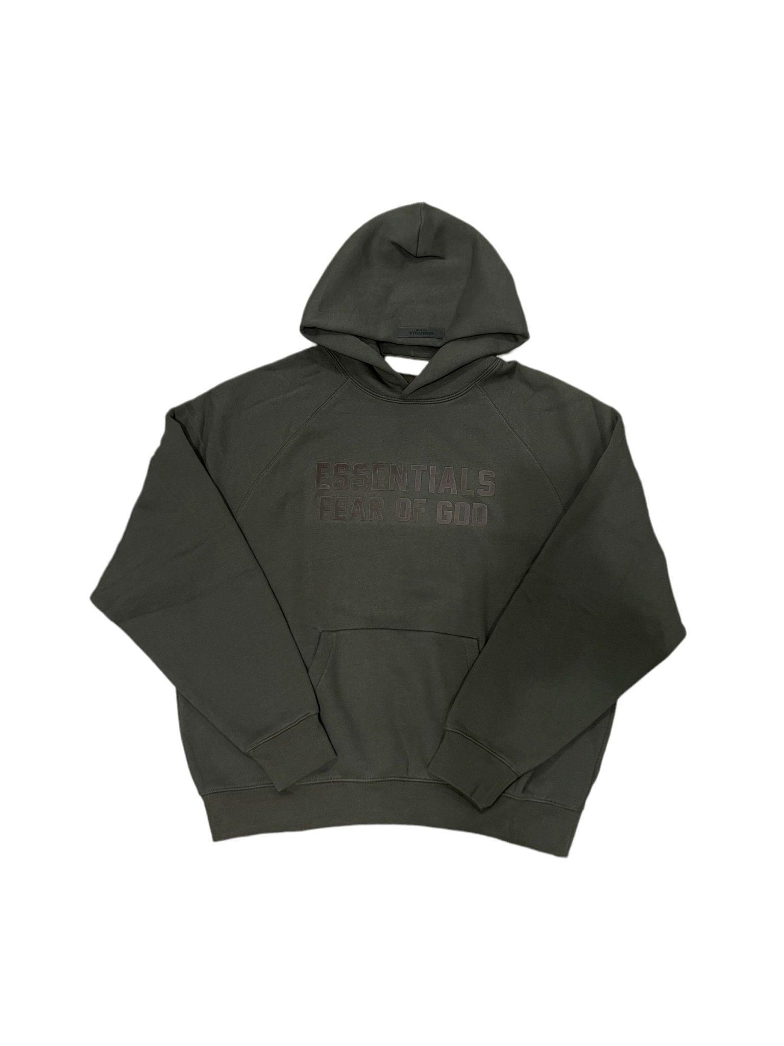 Fear of god essentials hoodie 2024 off black