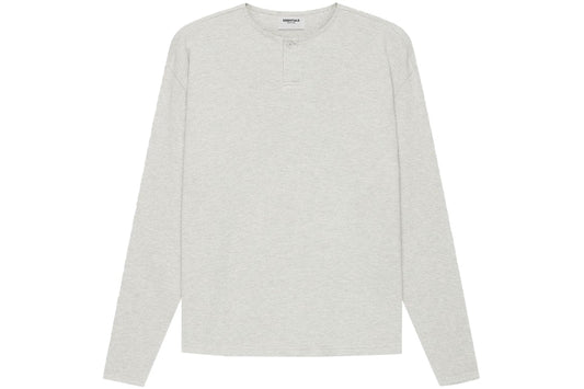 Fear of god Essentials Thermal Henley Long Sleeve Tee Heather Grey Oatmeal - Supra Sneakers