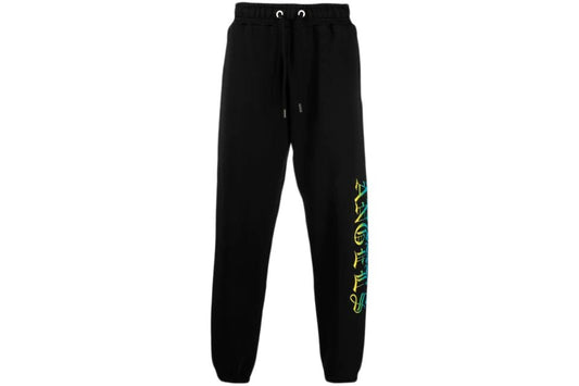 Palm Angels Loose Fit Logo Sweatpants Black / Yellow / Green - Paroissesaintefoy Sneakers Sale Online