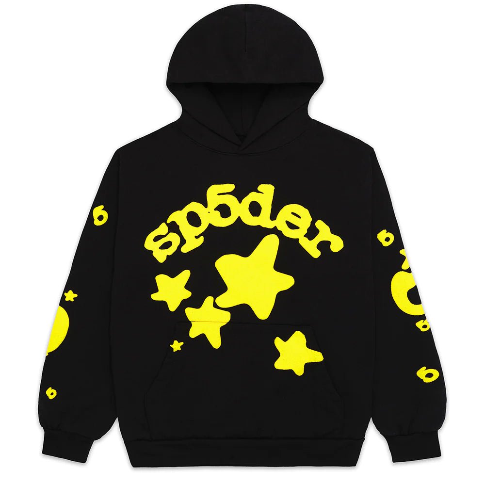 Sp5der Black & Yellow Beluga Hoodie - Supra Sneakers