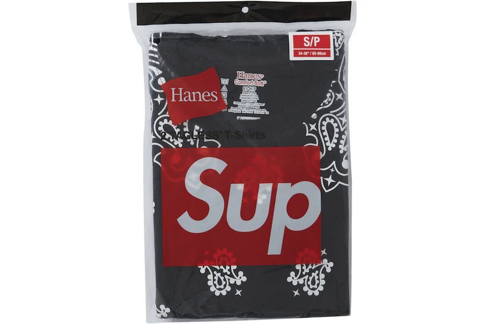 Supreme Hanes Bandana Tagless Tees (2 Pack) Black (Gently Used) - Sneakersbe Sneakers Sale Online