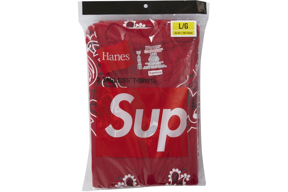 Supreme Hanes Bandana Tagless Tees (2 Pack) Red - Supra Sneakers