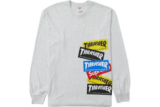 Supreme Thrasher Multi Logo L/S Tee Ash Grey - Sneakersbe Sneakers Sale Online