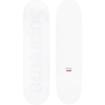Supreme Tonal Box Logo Skateboard Deck White - 8.125" x 32" - Supra Sneakers