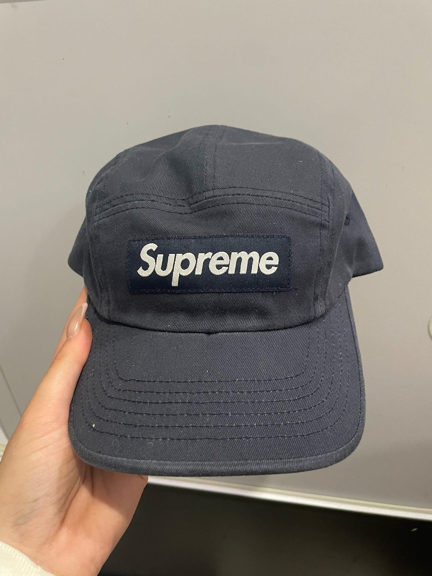 Supreme Washed Chino Twill Camp Cap (FW22) Navy - Sneakersbe Sneakers Sale Online