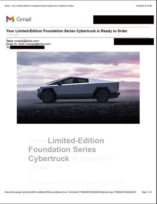 Tesla Limited-Edition Foundation Series Cybertruck Reservation (Not a Physical Product) - Paroissesaintefoy Sneakers Sale Online