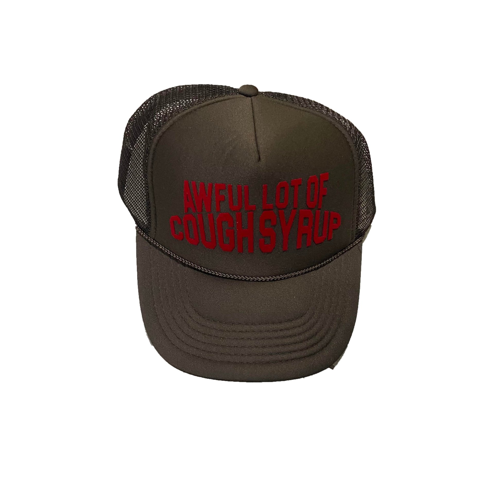 $250.00 - Poligo Sneakers Sale Online - slogan-embroidered bucket hat -  That's A Awful Lot Of Cough Syrup Trucker Hat Brown Red