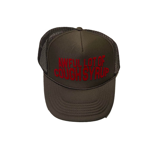 That's A Awful Lot Of Cough Syrup Trucker Hat Brown Red - Supra footwear Sneakers