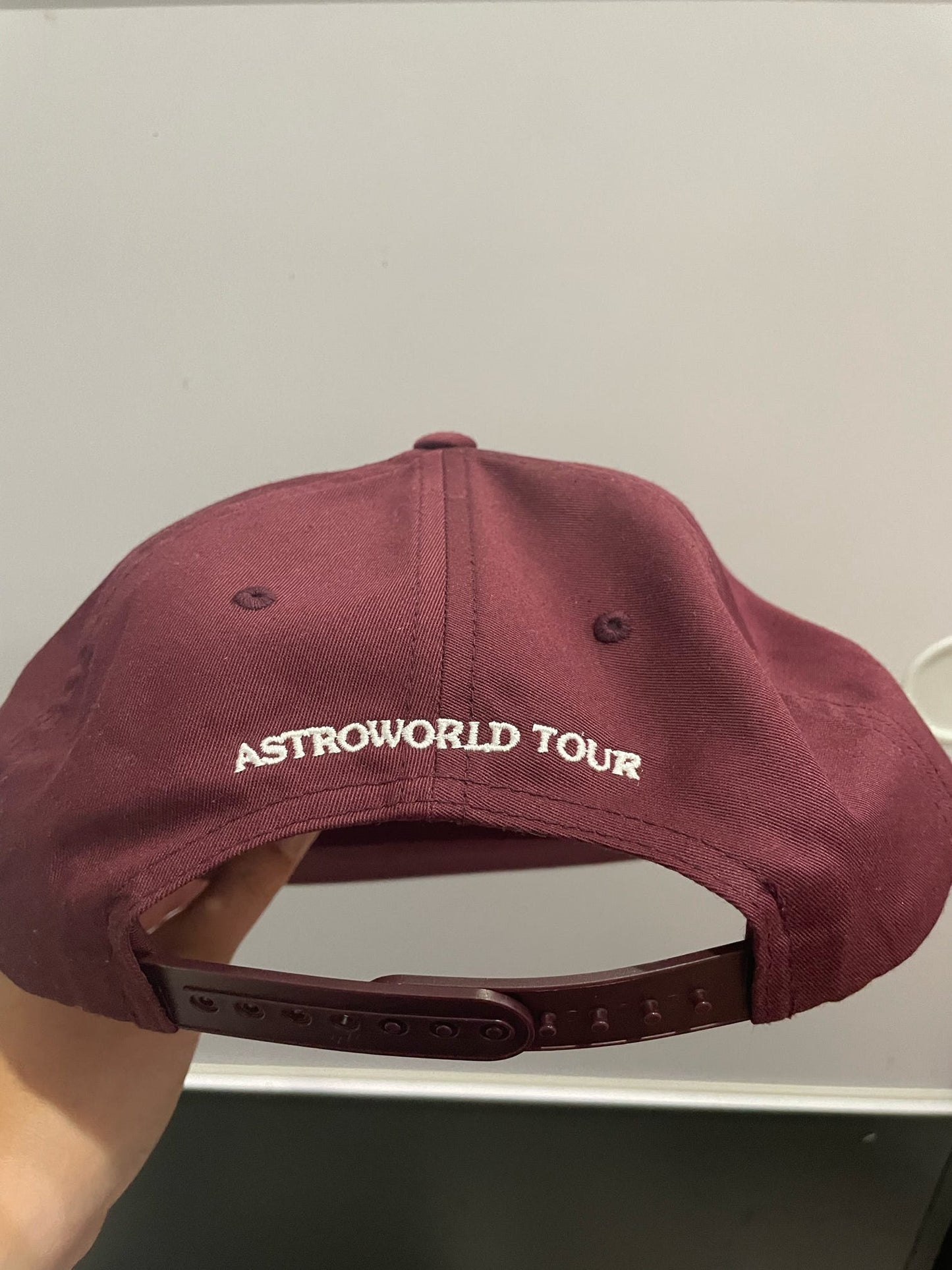 Travis Scott Astroworld Tour Wish You Were Here Hat Maroon - Sneakersbe Sneakers Sale Online