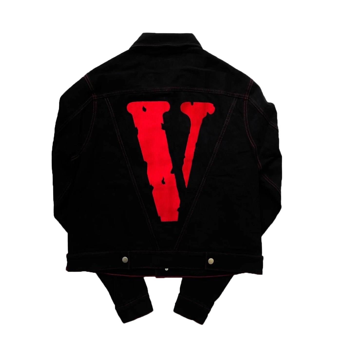 Vlone Friends Denim Jacket Black / Red (Gently Used) - Paroissesaintefoy Sneakers Sale Online